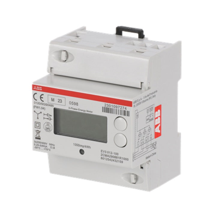 Πλάγια όψη τριφασικού ελεγκτή ισχύος ABB EV3 012-100 για αποφυγή υπερφόρτωσης κατά τη φόρτιση ηλεκτρικού αυτοκινήτου