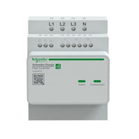 Μπροστινή όψη τριφασικού ελεγκτή ισχύος Schneider Charge Peak Controller για αποφυγή υπερφόρτωσης κατά τη φόρτιση ηλεκτρικού αυτοκινήτου.
